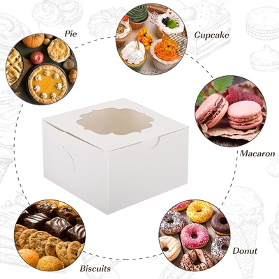 4インチのカップケーキ キャンデー チョコレートいちごのための白い注文の菓子器の窓