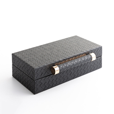 良い価格 入口の居間の黒の革ギフト用の箱の宝石箱35.2x27x11.5cm オンライン